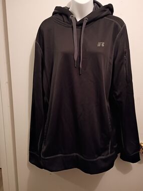 Russell Athletic Black Hooded Performance Pullover